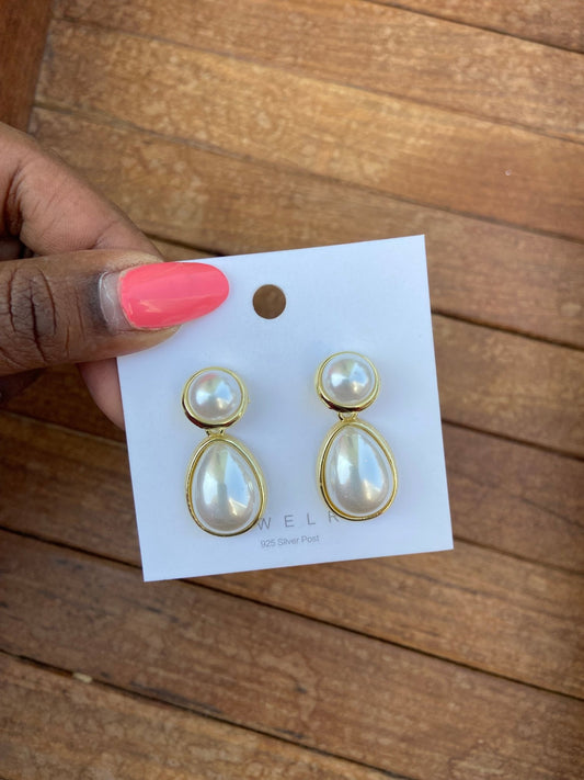 Round pearl drop indowestern earrings - Alluring Accessories