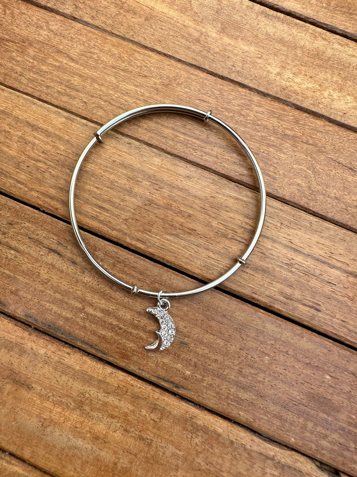 Silver hanging adjustable charm bracelet - Alluring Accessories