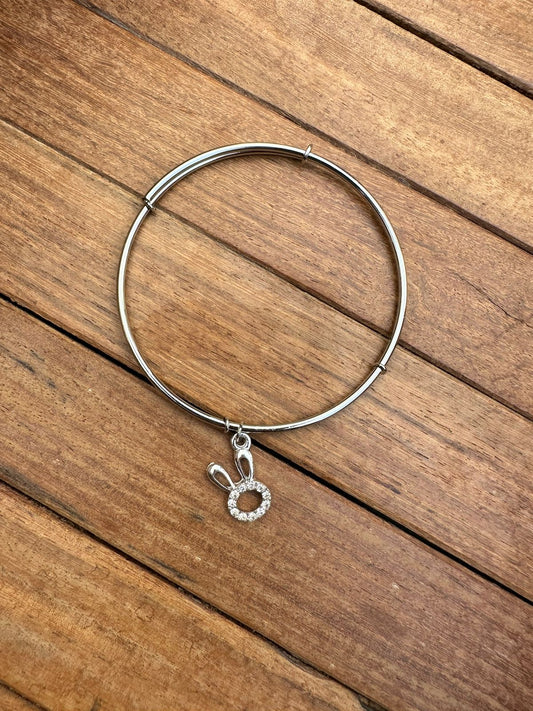 Silver hanging adjustable charm bracelet - Alluring Accessories