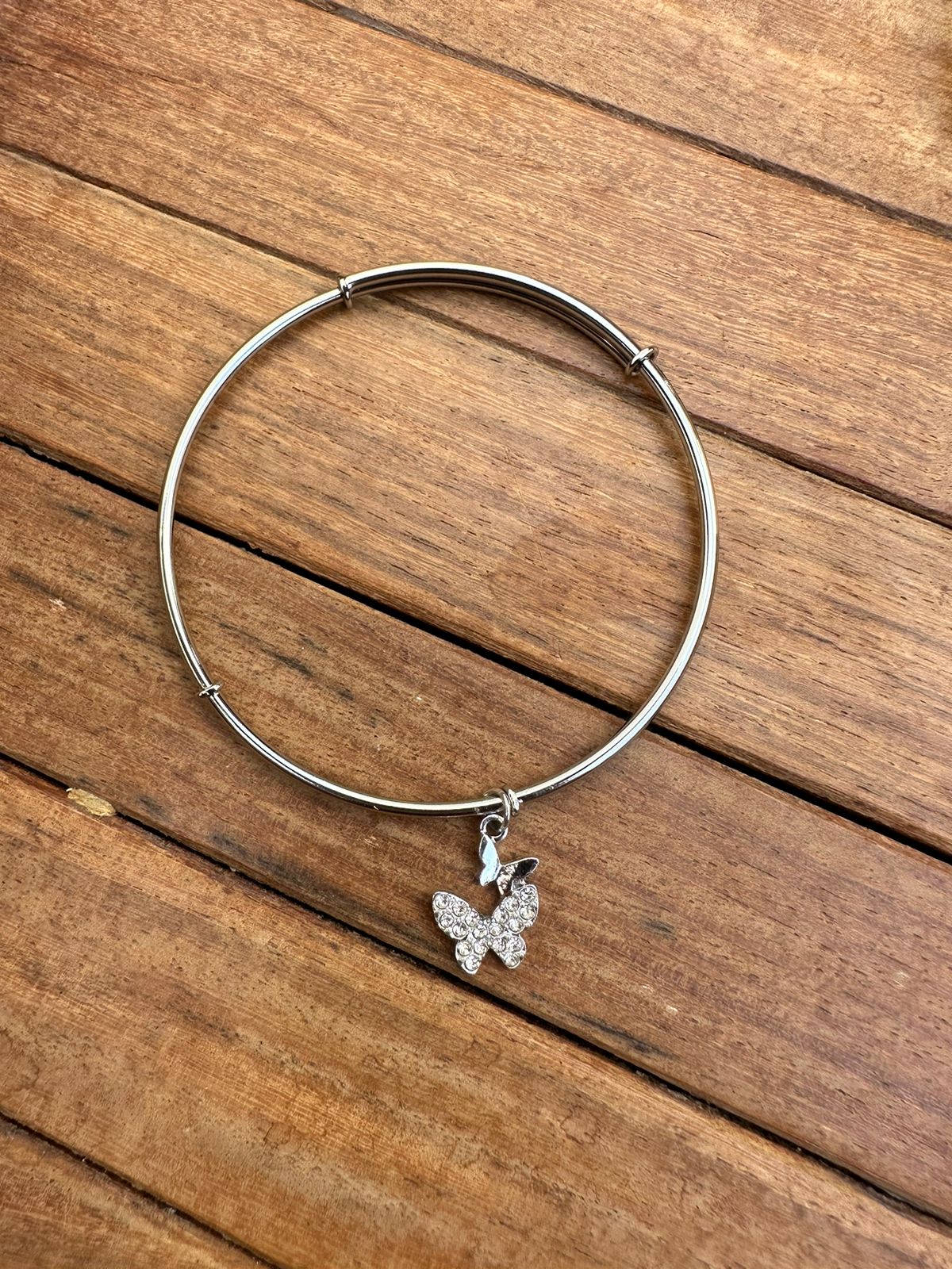 Silver hanging adjustable charm bracelet - Alluring Accessories