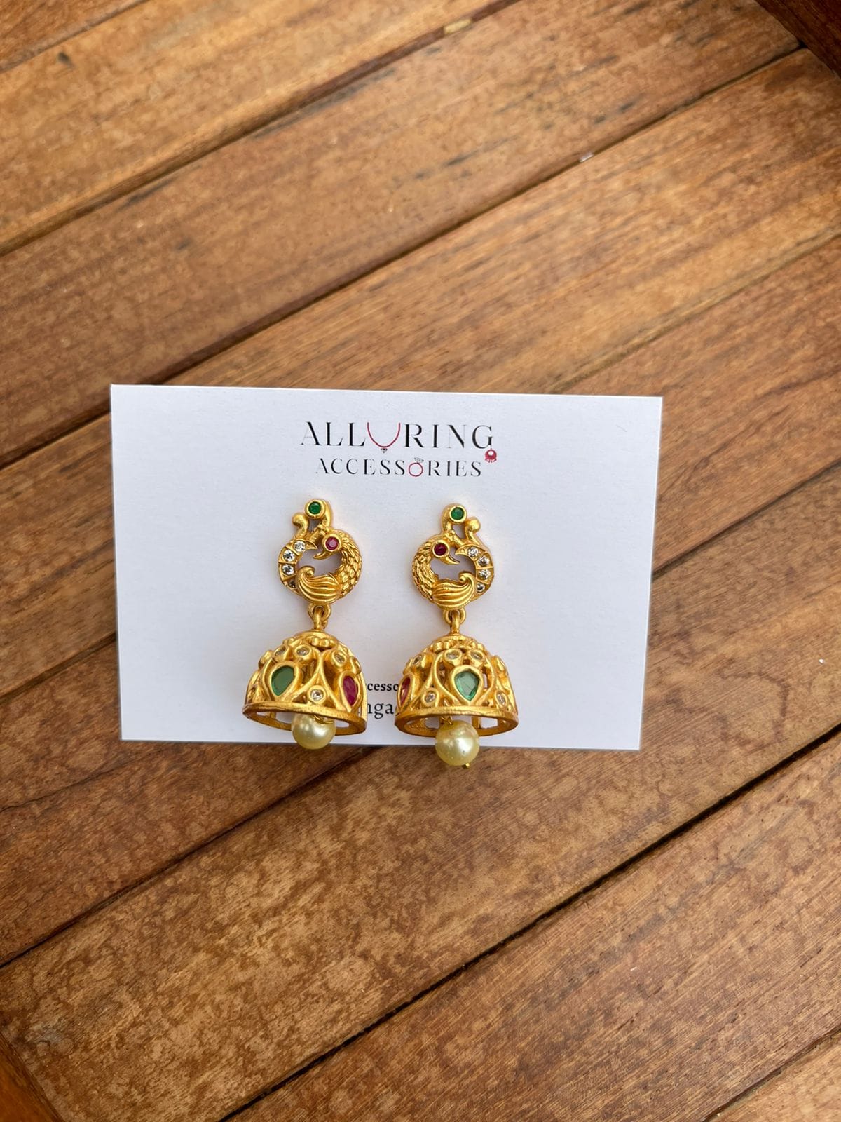 Small peacock jhumkas - Alluring Accessories