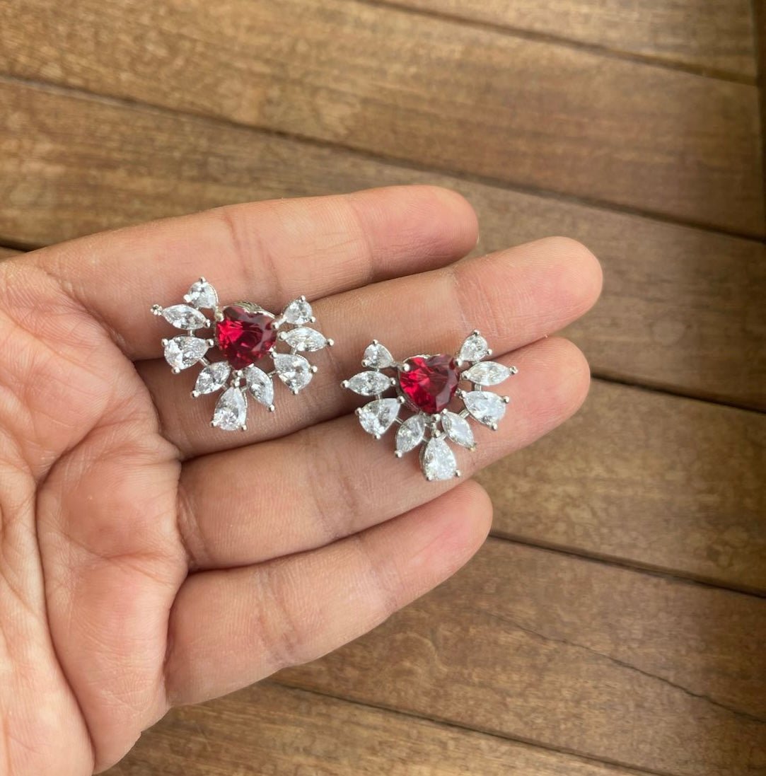 Sparkling heart zircon studs - Alluring Accessories