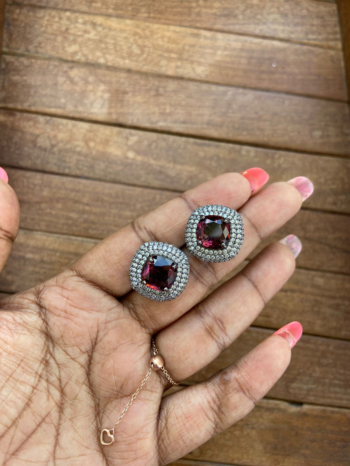 Sparkling square round zircon earrings - Alluring Accessories