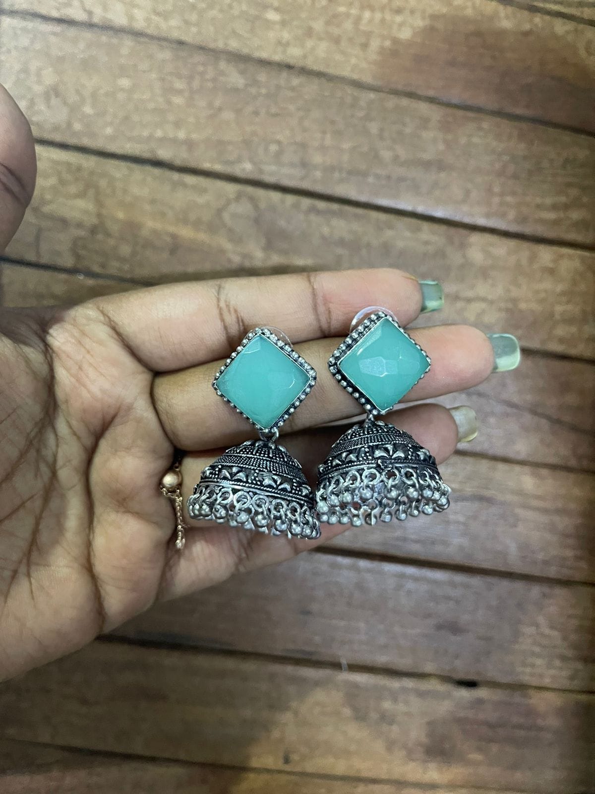 Square oxidised jhumkas - Alluring Accessories