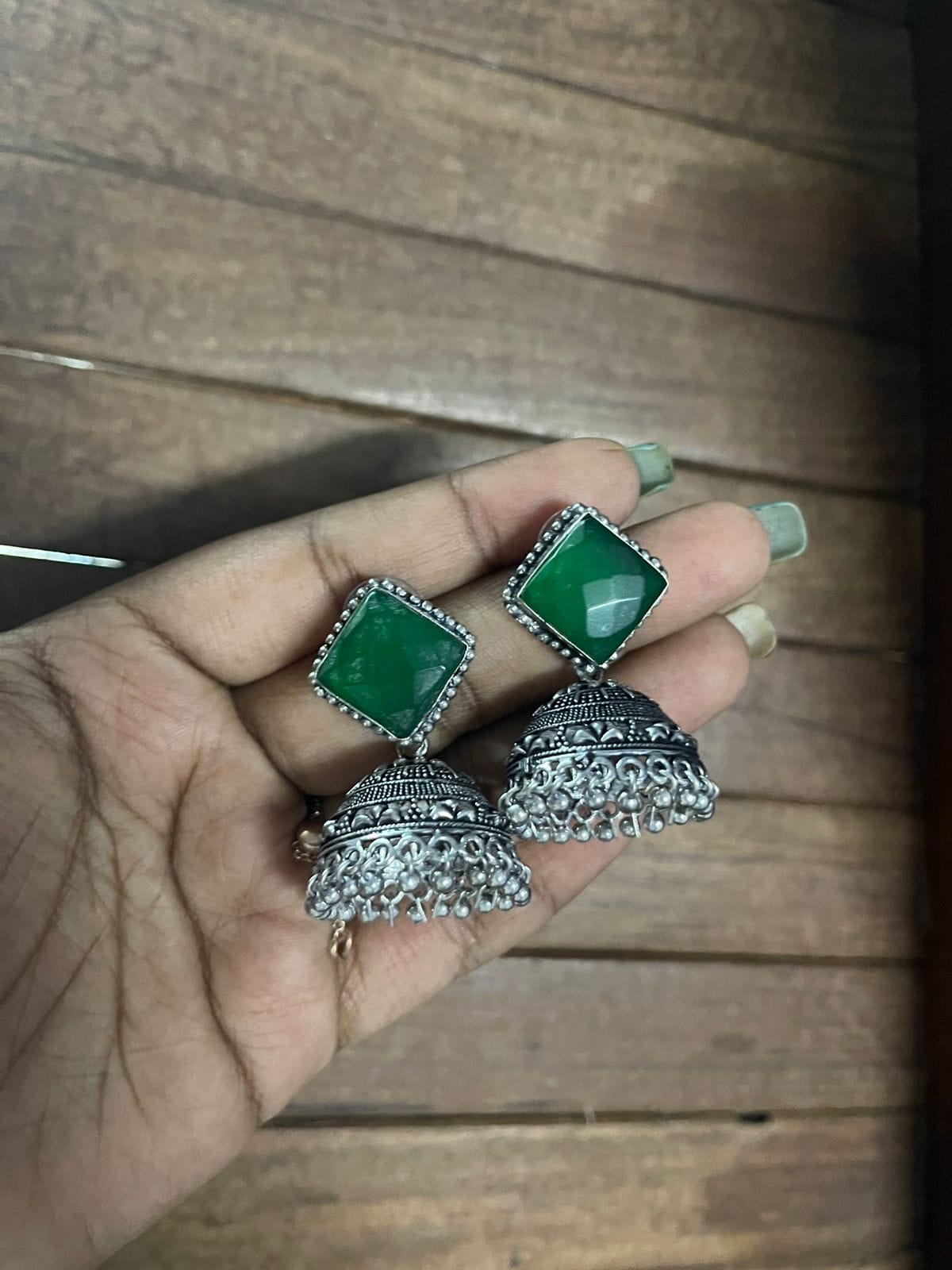 Square oxidised jhumkas - Alluring Accessories