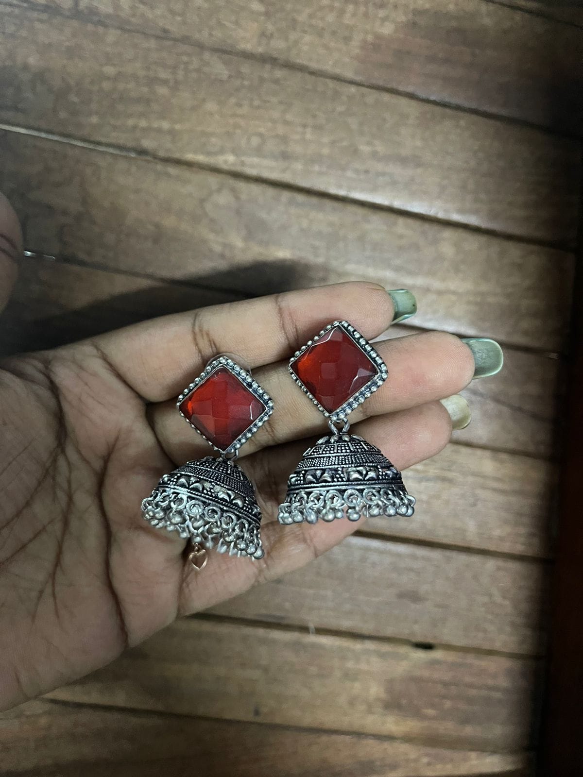 Square oxidised jhumkas - Alluring Accessories