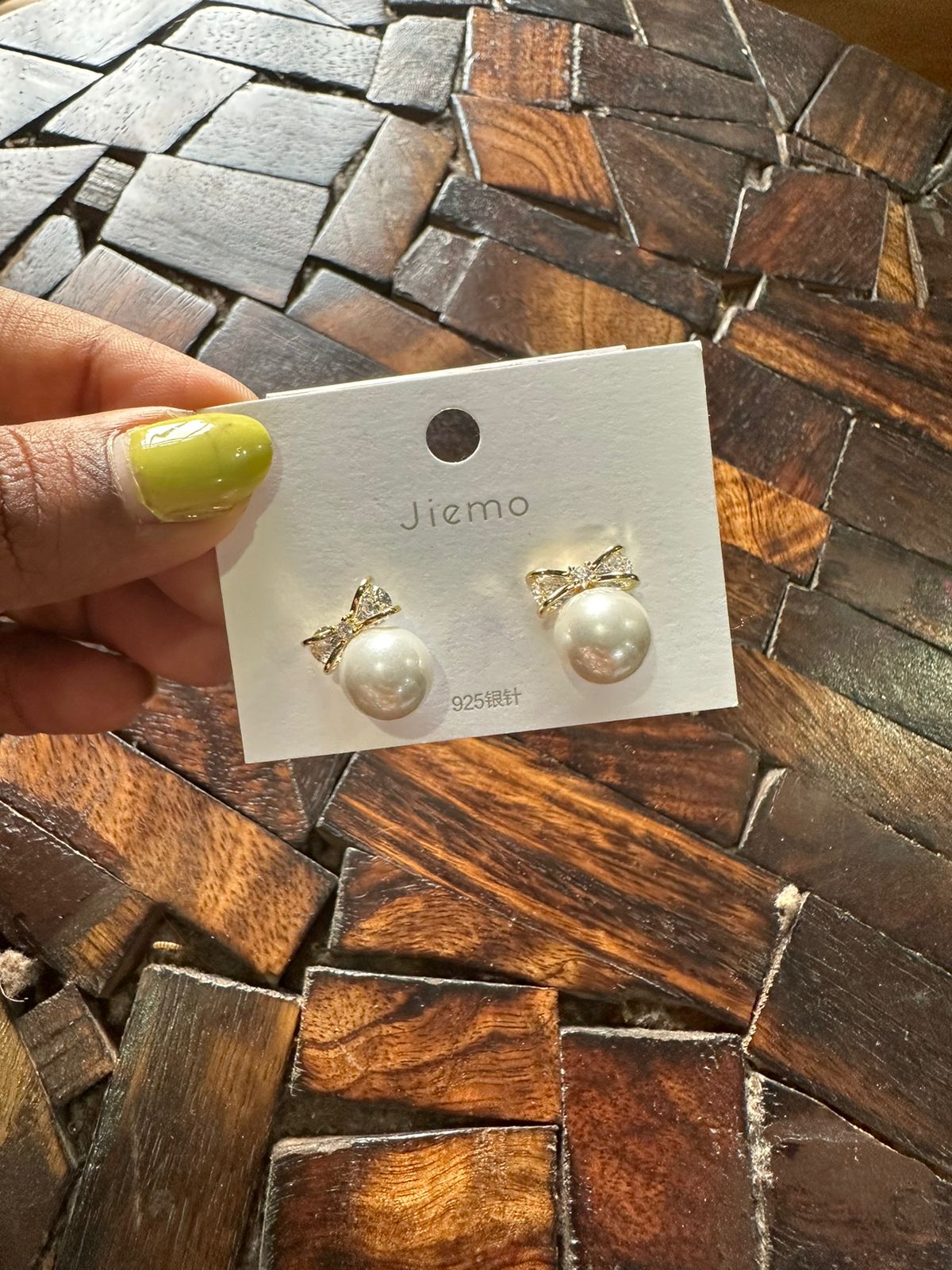 Sterling silver bow pearl studs - Alluring Accessories