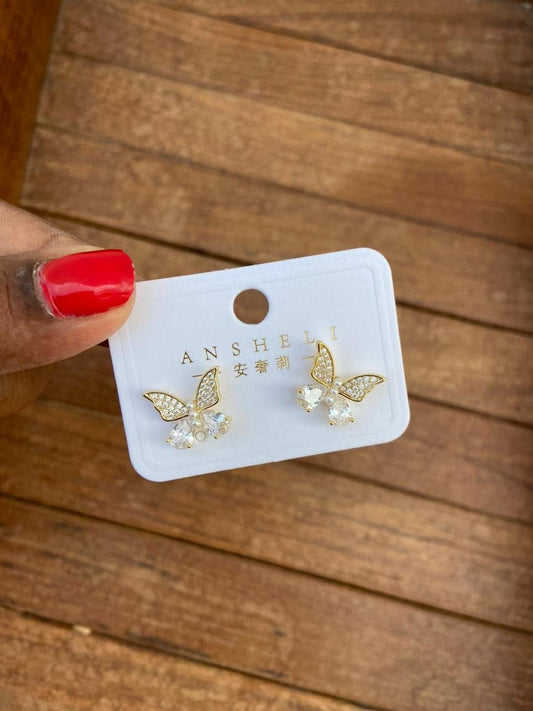 Sterling silver designer butterfly studs - Alluring Accessories