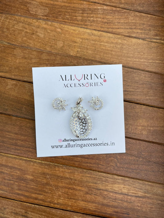 Sterling Silver Dollar with matching Earrings