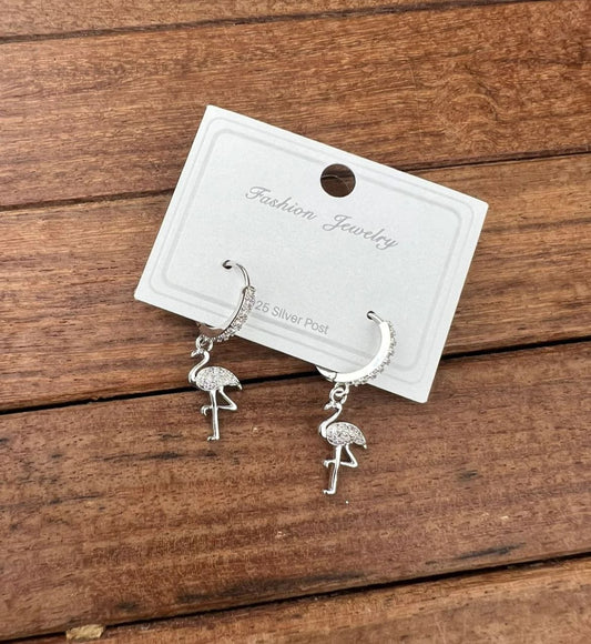 Sterling silver flamingo hoops - Alluring Accessories