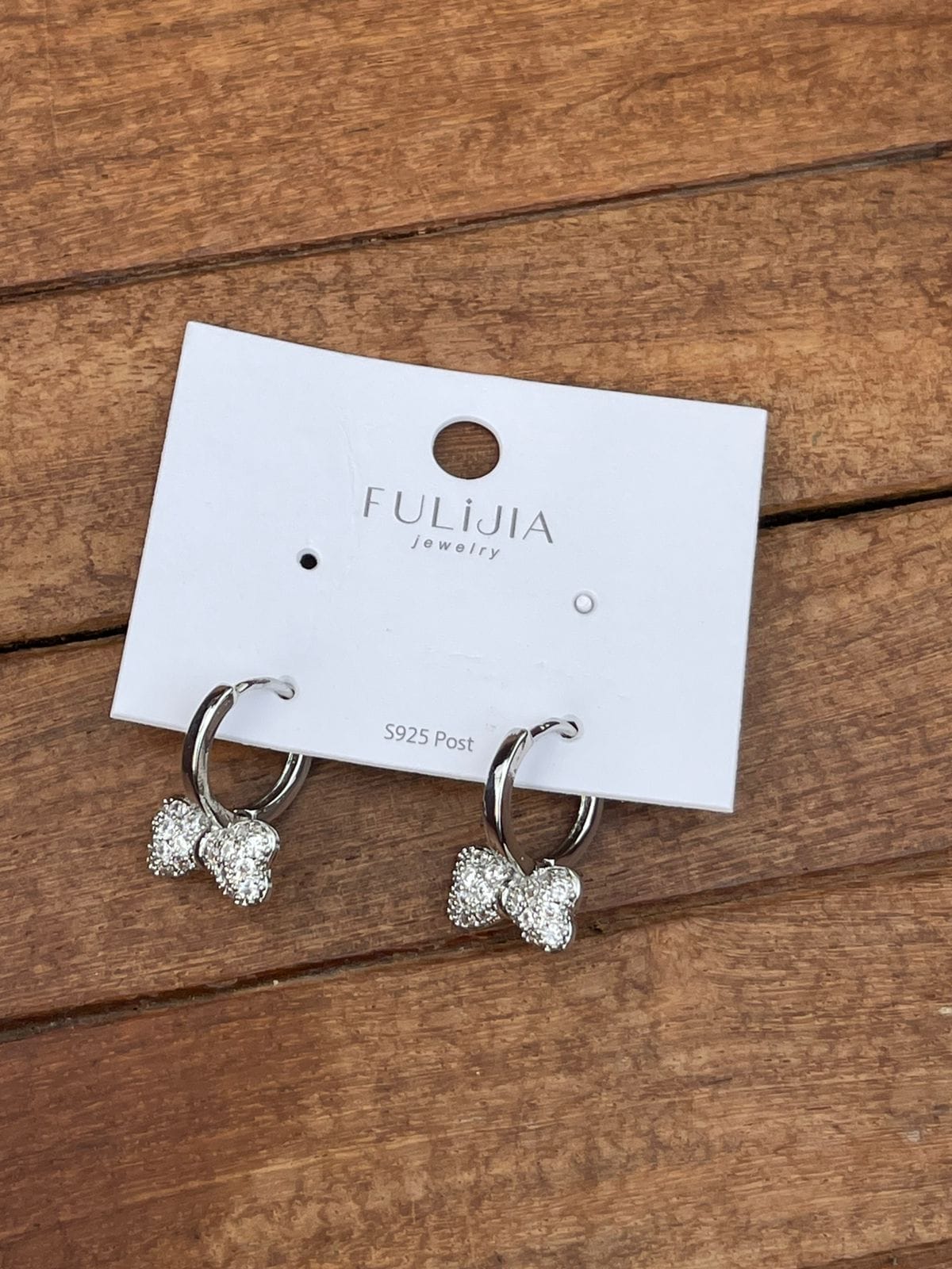 Sterling silver ring style bow earrings - Alluring Accessories