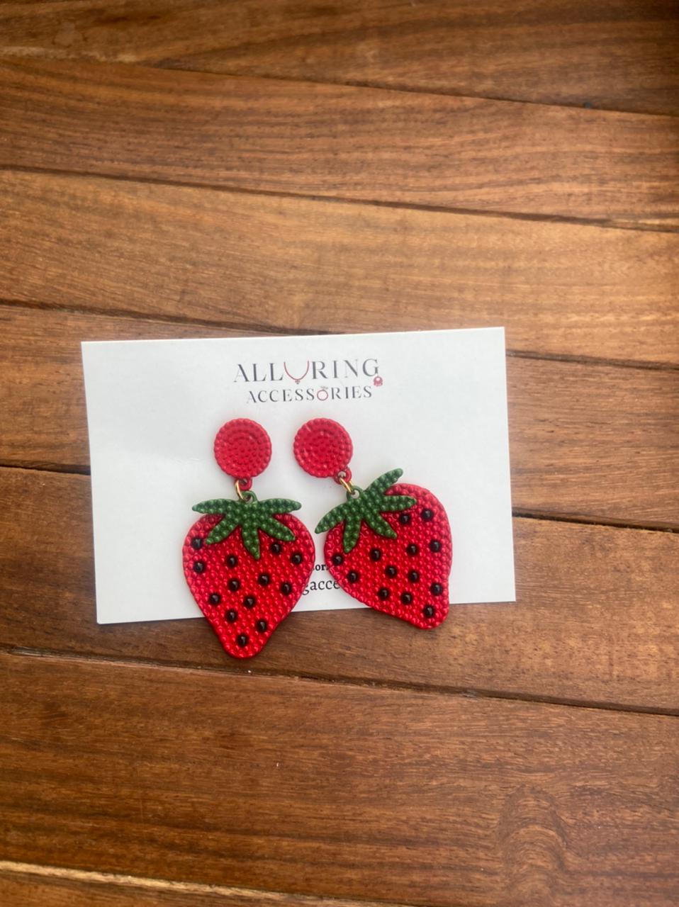 Sterling silver strawberry Earrings