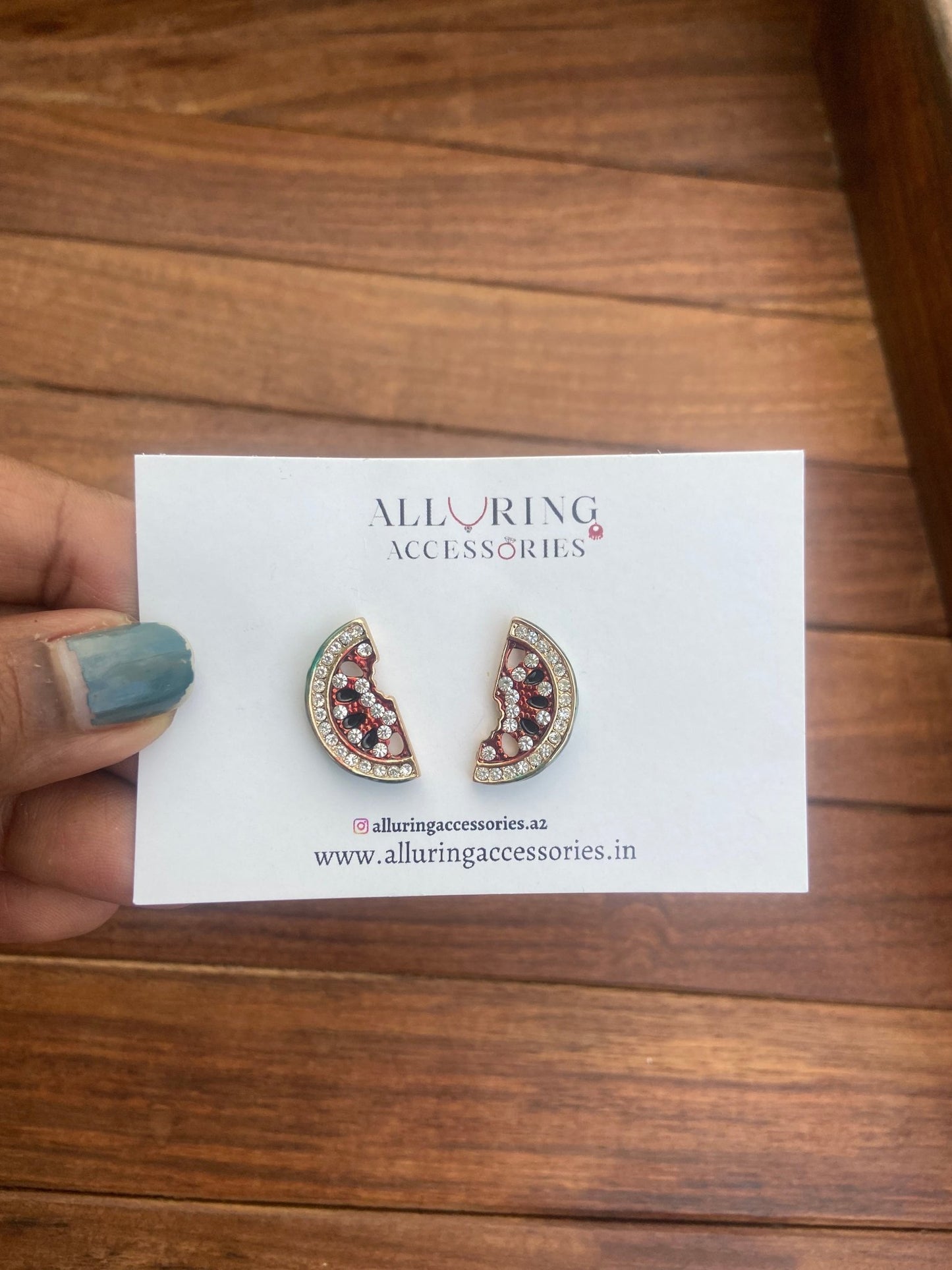 Sterling silver watermelon studs