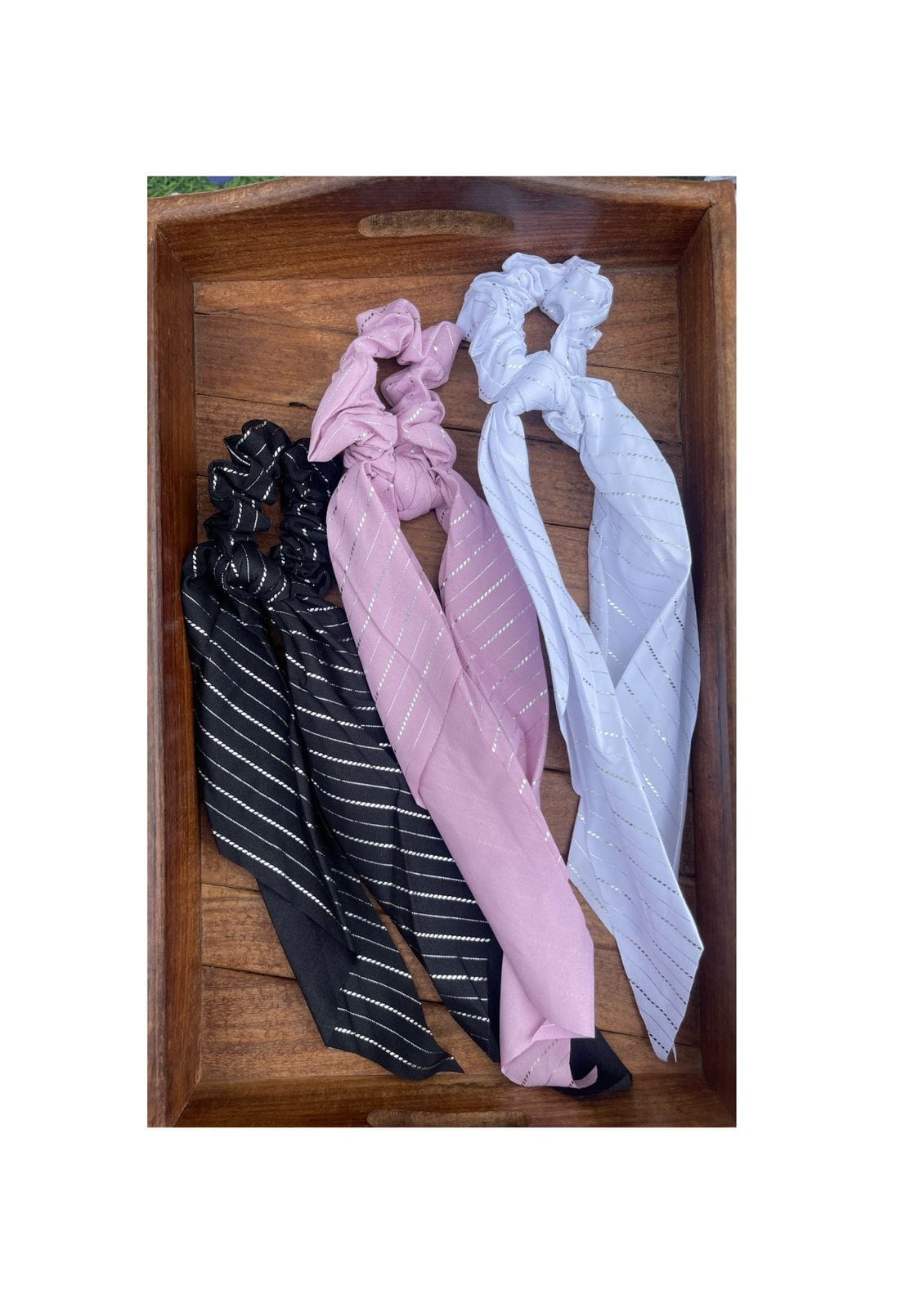 Stripe scarf scrunchies - Alluring Accessories