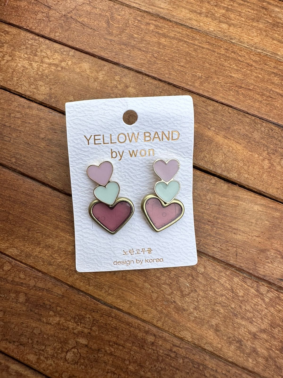 Three layered heart pastel earrings - Alluring Accessories