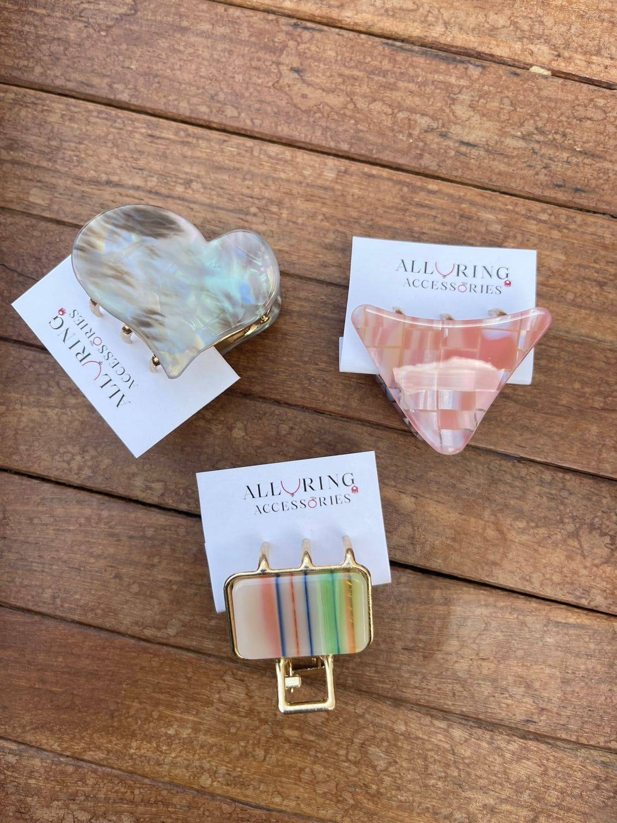 Three shaped Mettalic clips combo - Alluring Accessories