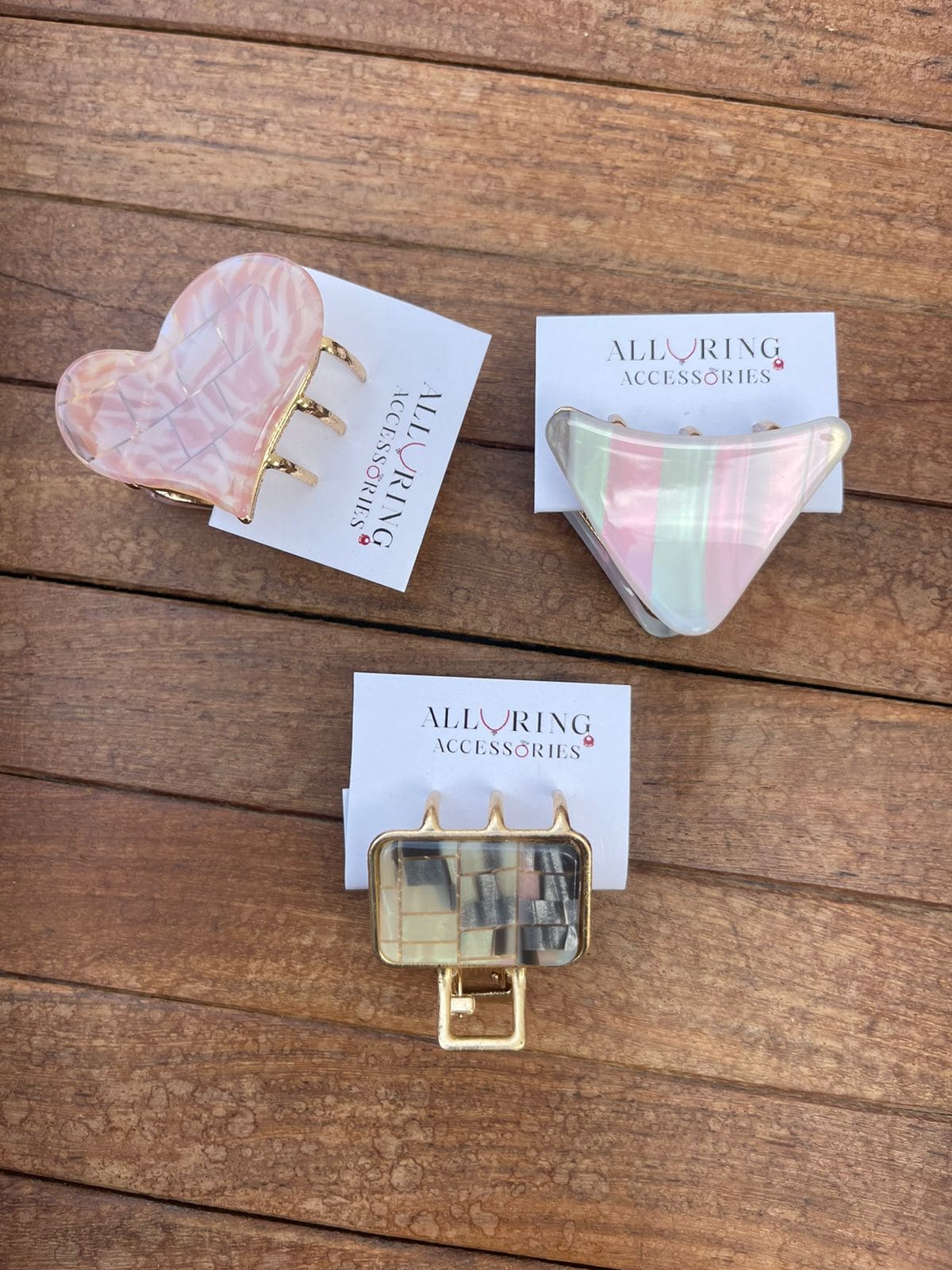 Three shaped Mettalic clips combo - Alluring Accessories