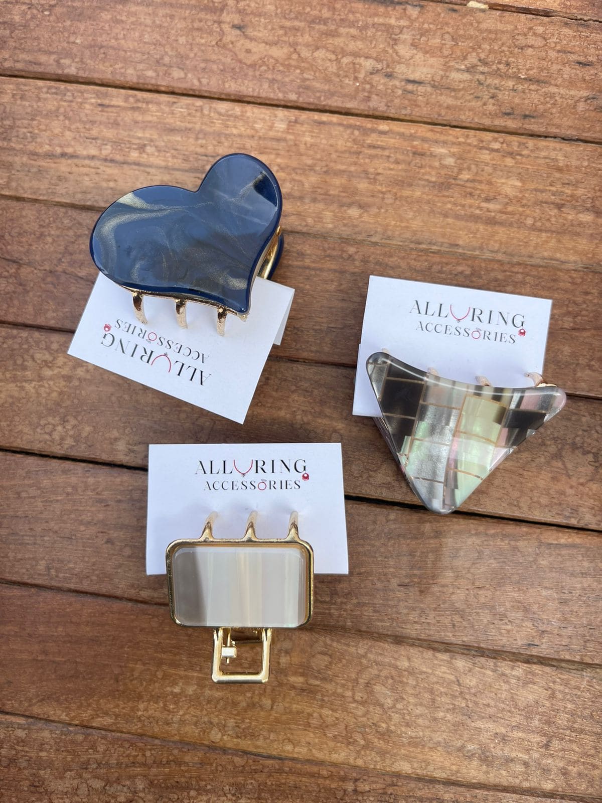 Three shaped Mettalic clips combo - Alluring Accessories