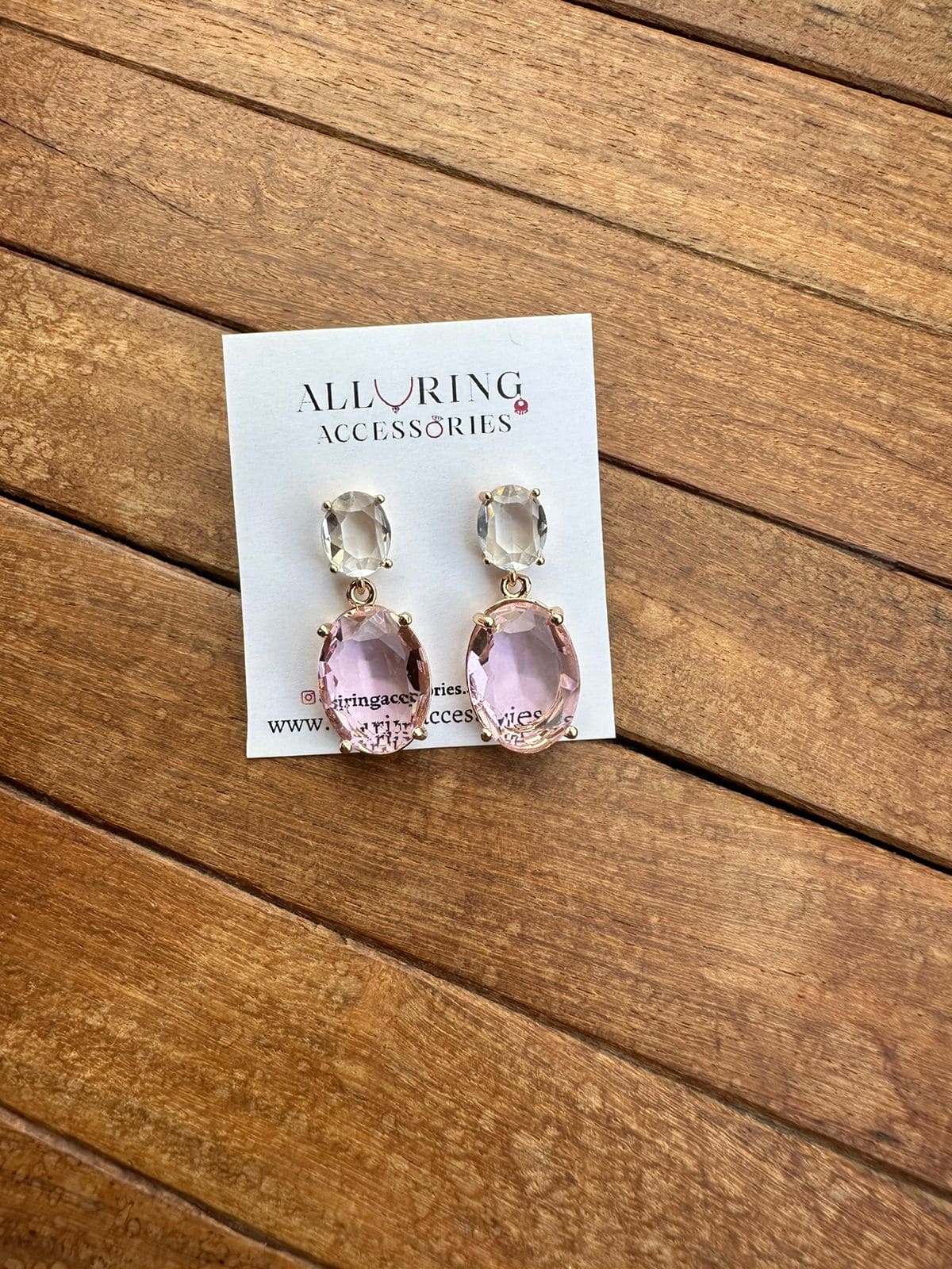 Transparent white pink purple earrings - Alluring Accessories