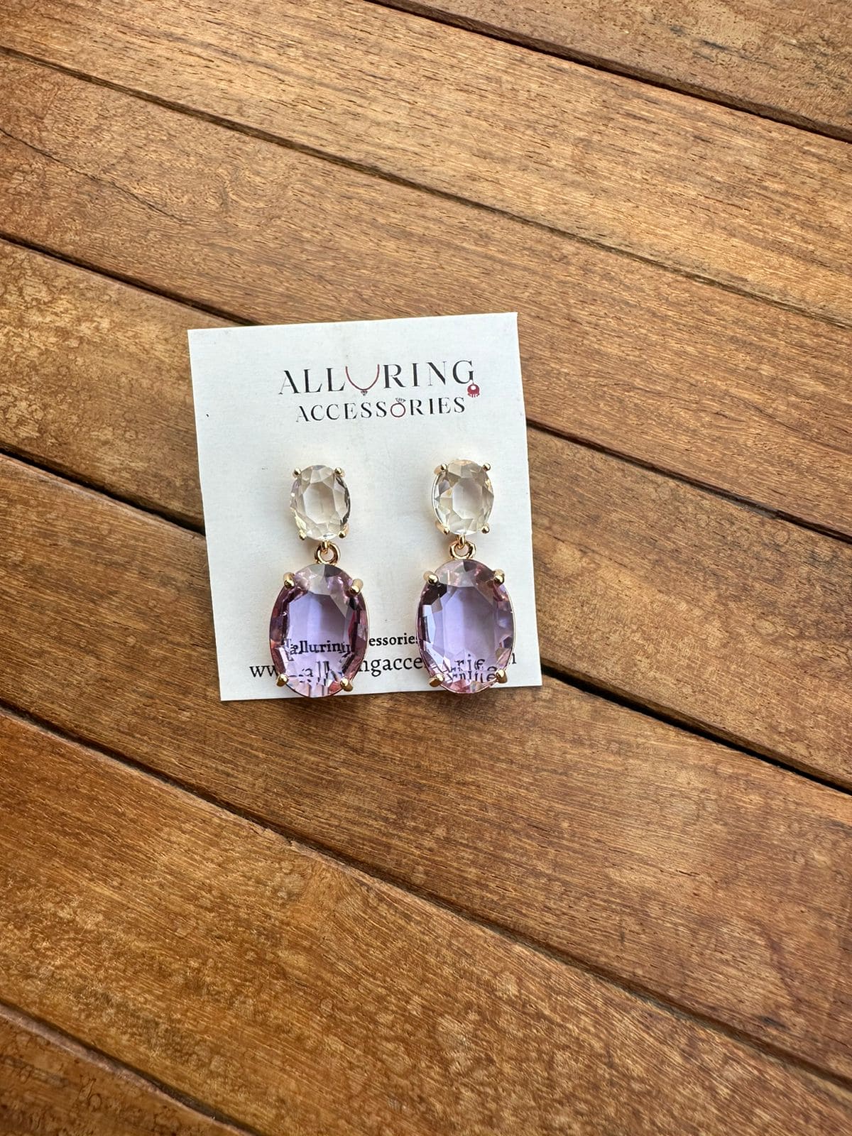 Transparent white pink purple earrings - Alluring Accessories