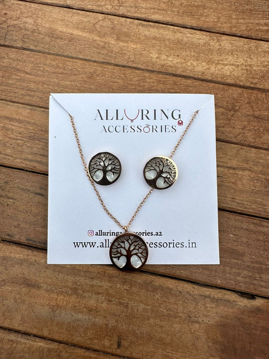 Tree Of life neckline and earrings combo - Alluring Accessories