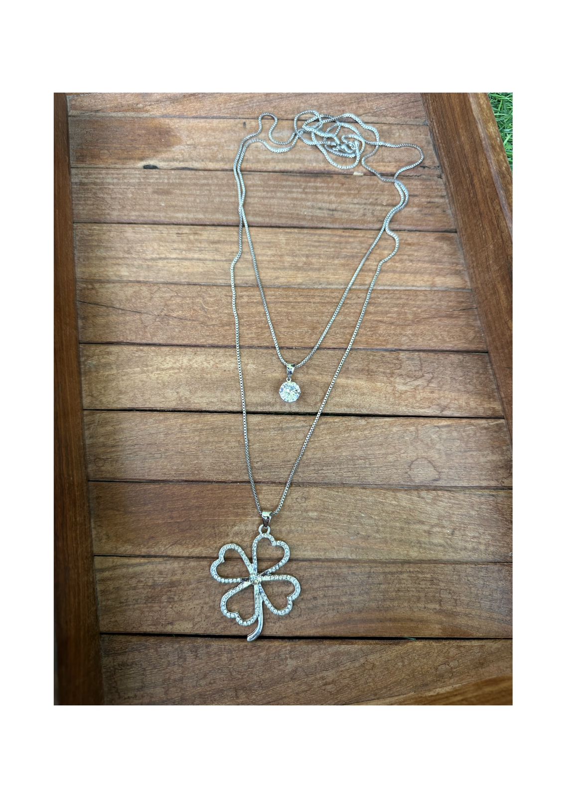 Two layered clover long chain - Alluring Accessories