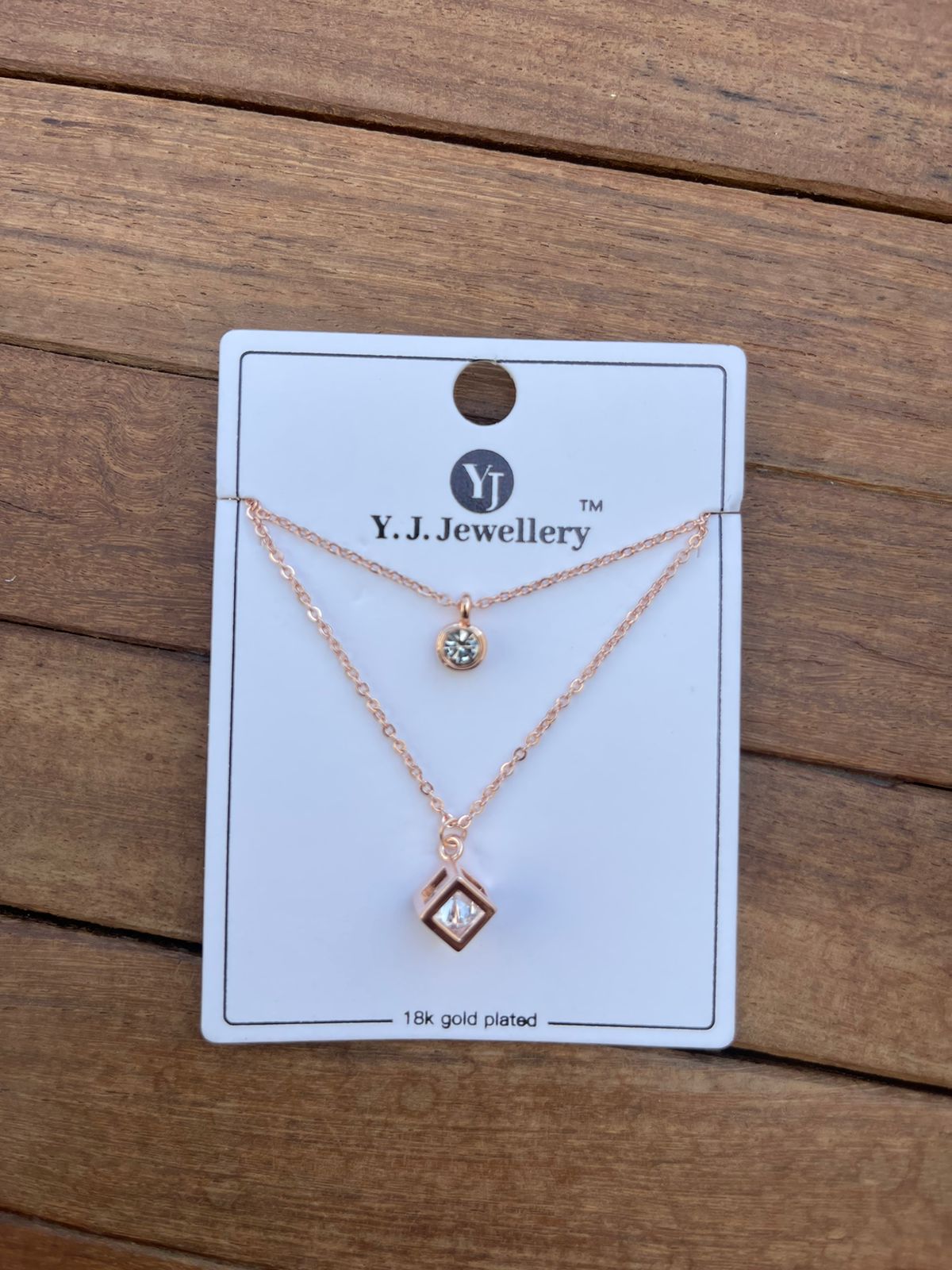 Two layered cube rosegold neckline - Alluring Accessories