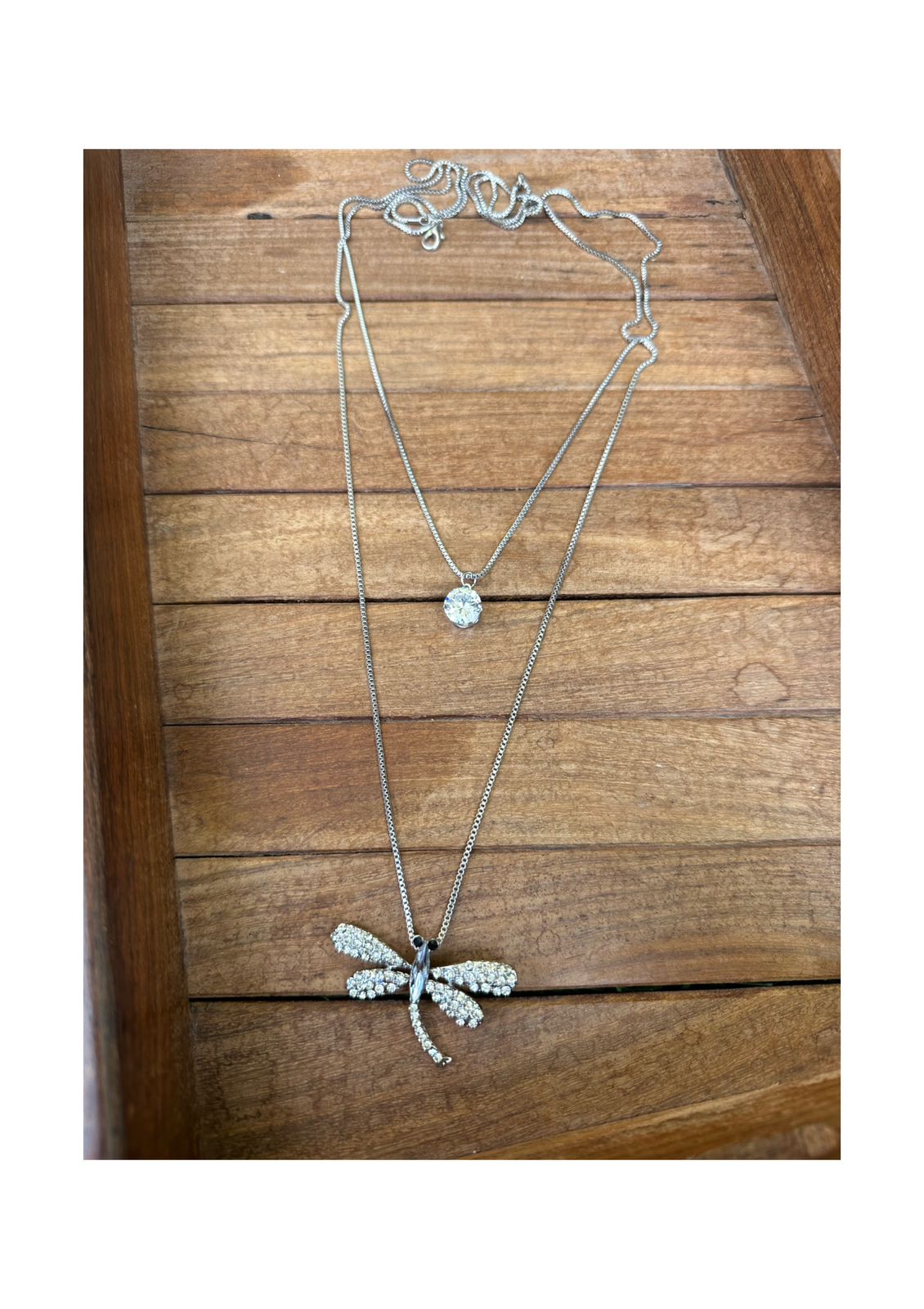 Two layered drangon fly long chain - Alluring Accessories