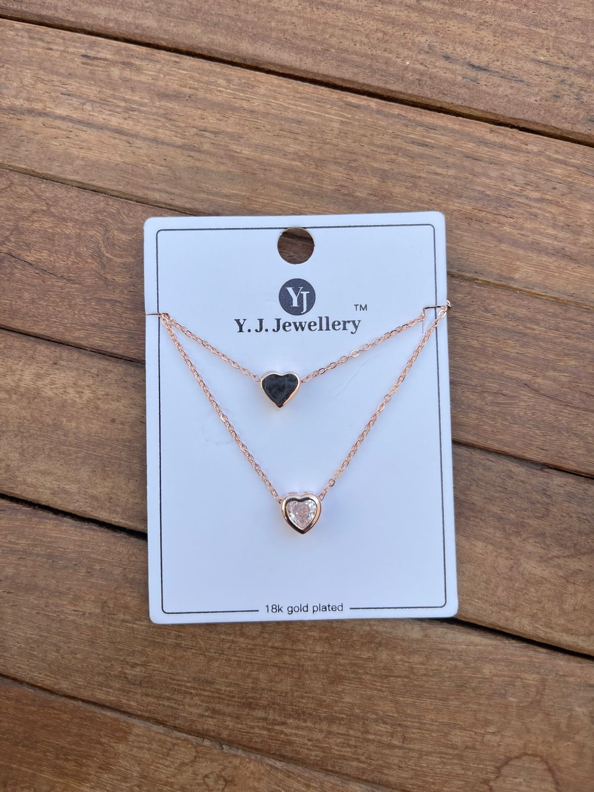 Two layered heart rosegold neckline - Alluring Accessories