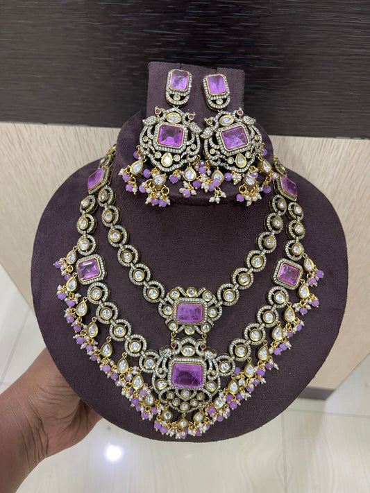 Two layered light purple victorian necklace - Alluring Accessories