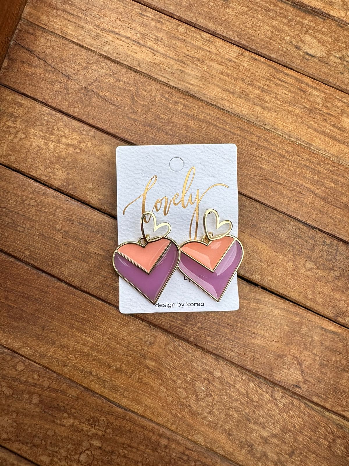 Two layered meenawork heart earrings - Alluring Accessories