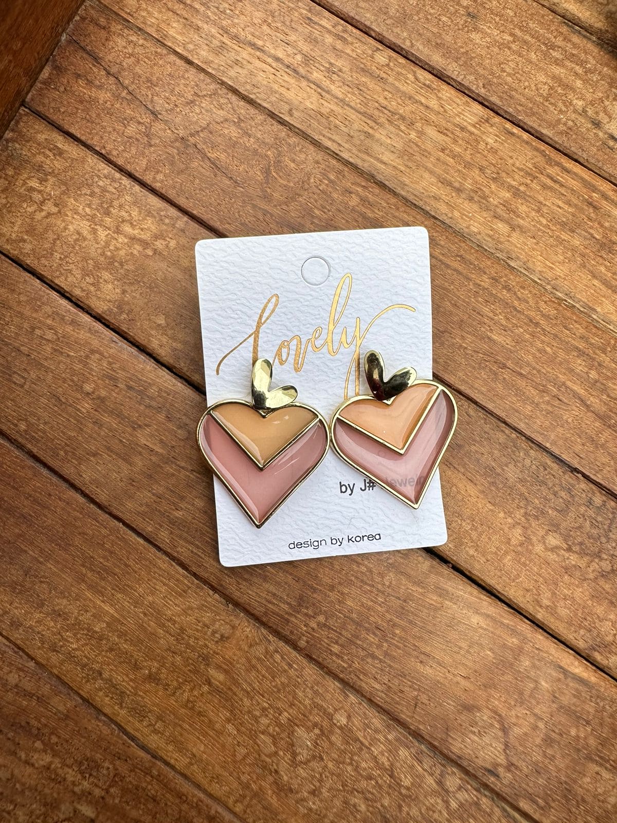 Two layered meenawork heart earrings - Alluring Accessories