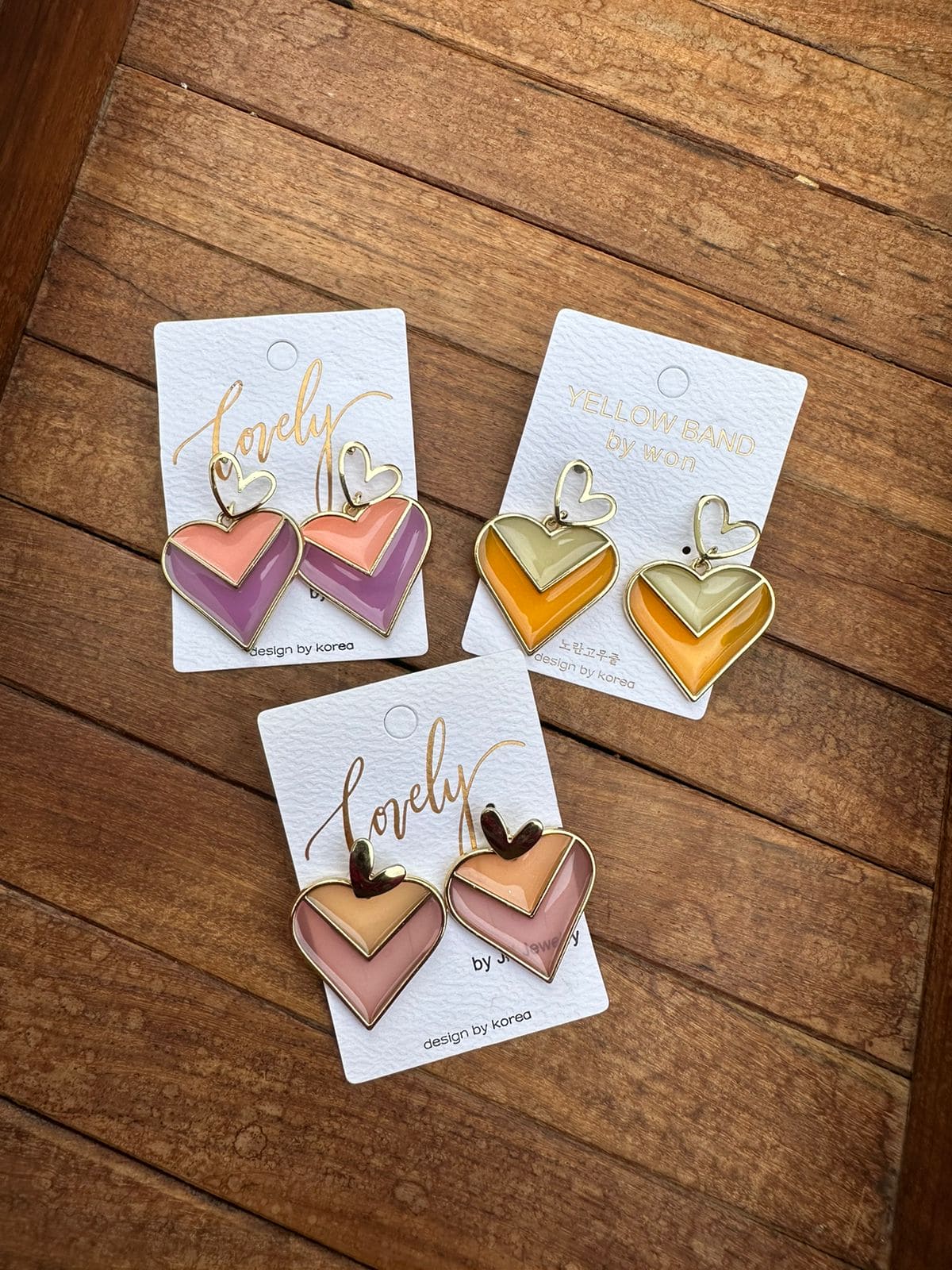 Two layered meenawork heart earrings - Alluring Accessories