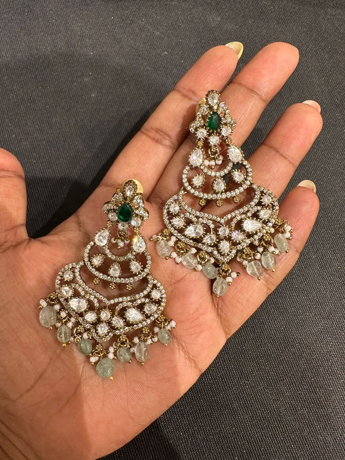 Two layered victorian chandbalis - Alluring Accessories