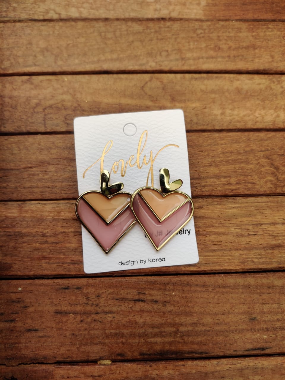 Two shaded stylish heart earrings - Alluring Accessories