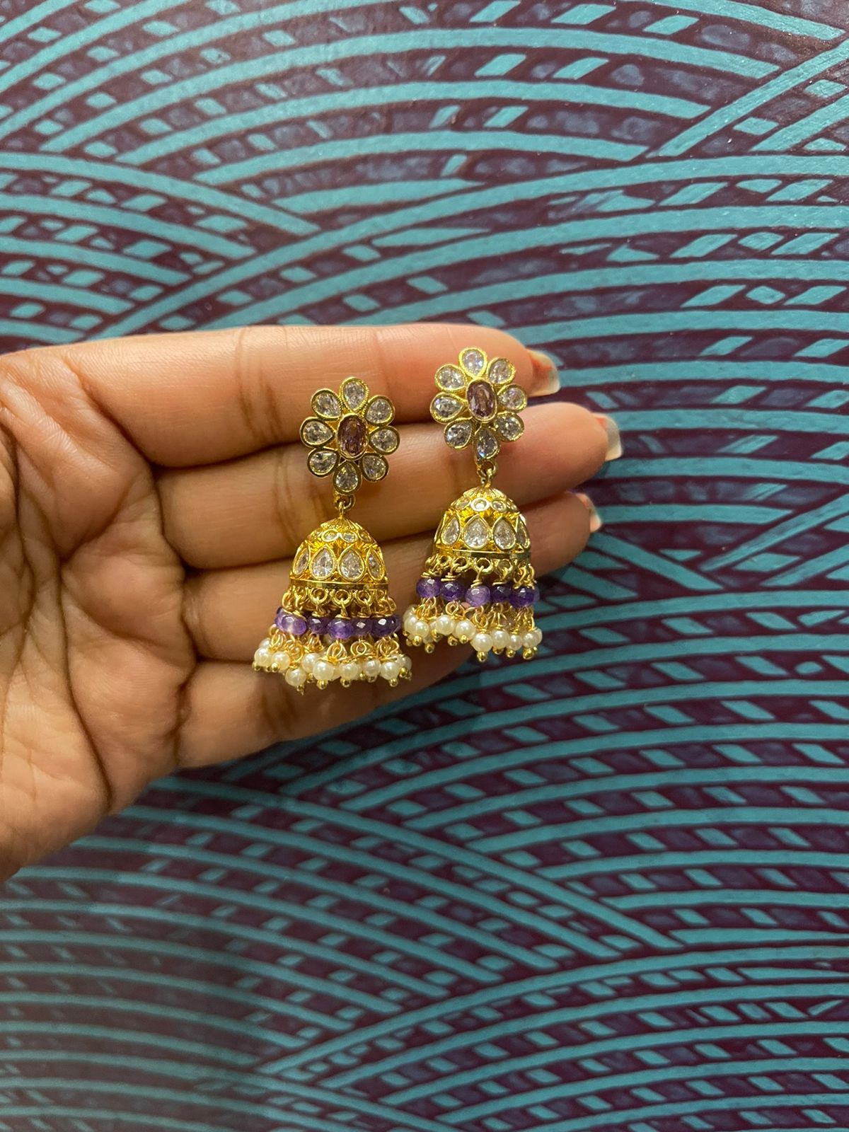 Uncut diamond small polki jhumkas - Alluring Accessories