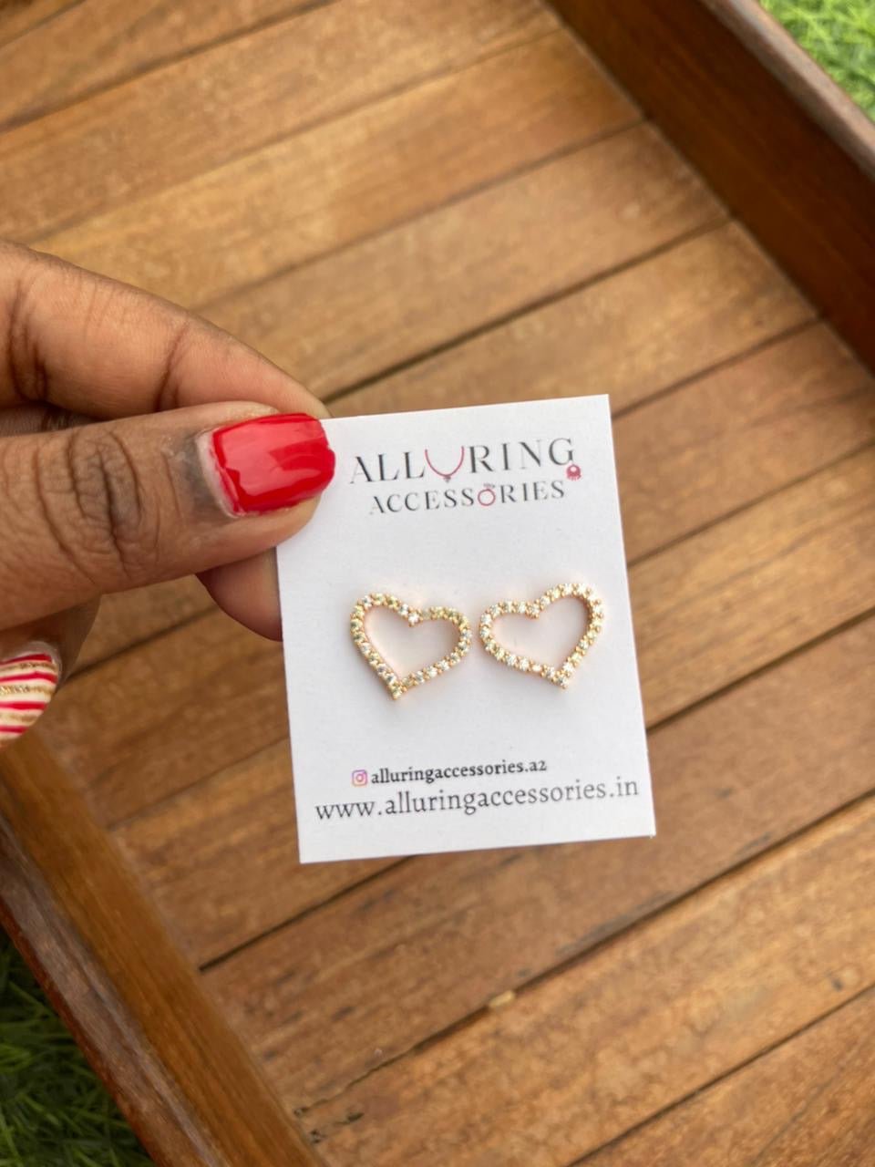 Unique dailywear heart studs - Alluring Accessories