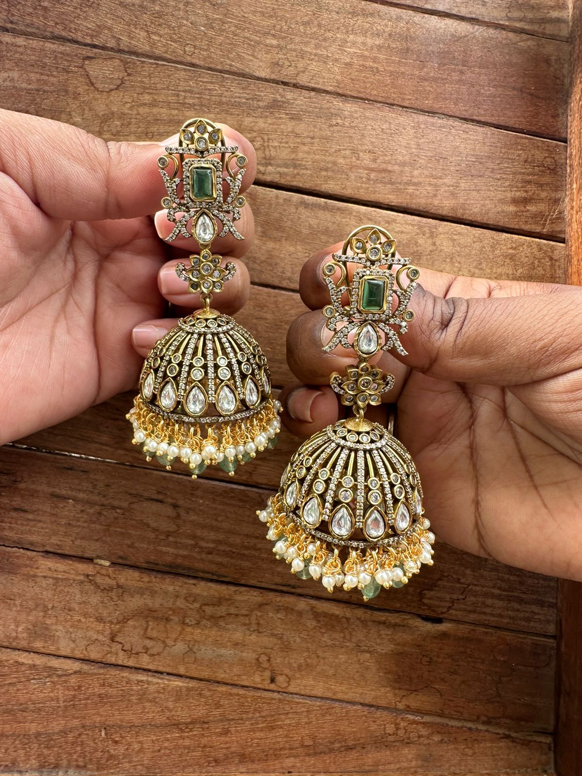 Victorian long jhumkas design 3 - Alluring Accessories