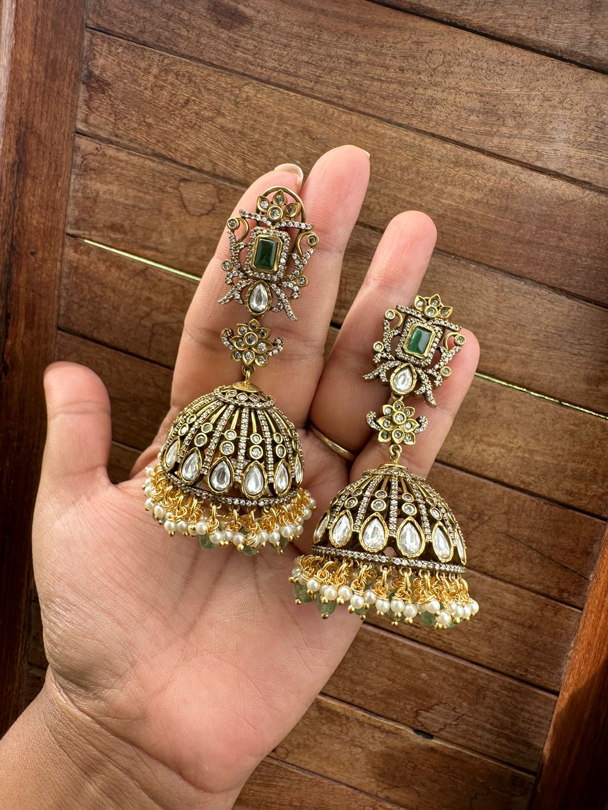 Victorian long jhumkas design 3 - Alluring Accessories