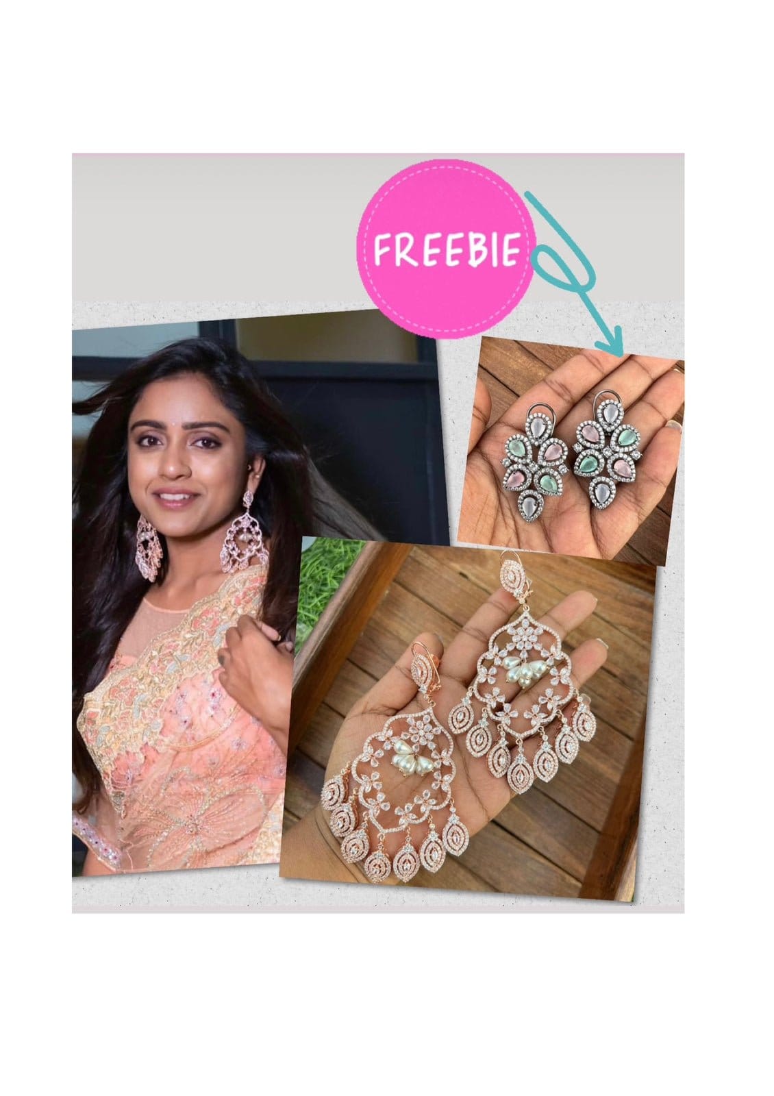 Vithika and urvashi inspired earrings with freebie - Alluring Accessories