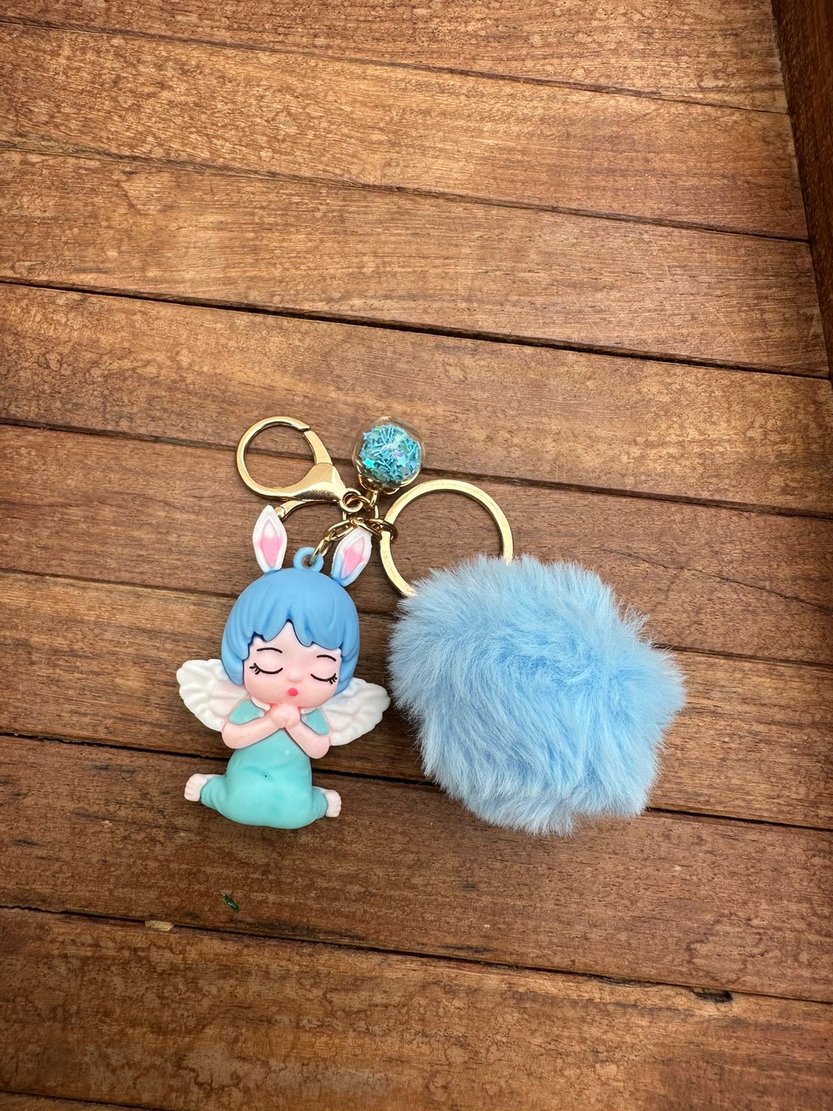 Wing girl pom-pom key chain - Alluring Accessories