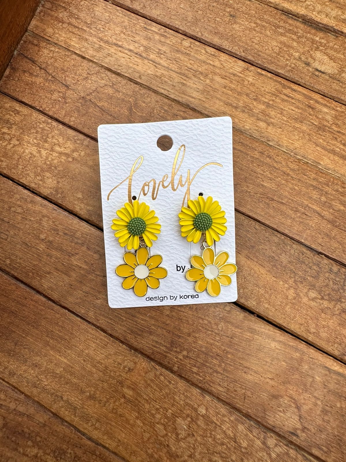 Yellow sunflower daisy drop earrings - Alluring Accessories